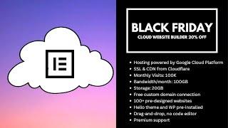 Elementor Pro Black Friday Offer 2022 - Cloud Website Builder Recommended Web Hosting Included 