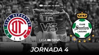 Resumen y Goles  Toluca vs Santos  Liga BBVA MX  Apertura 2022 - Jornada 4