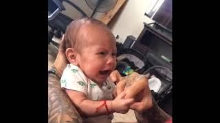 A Baby Teething Nearly Bites Off His Dad Finger 