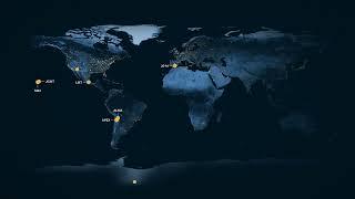 Animation of the EHT networks radio telescopes