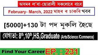 Assam JOB News Episode 231  Latest Assam Job Notifications 2022