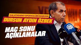  Galatasaray Spor Kulübü Başkanı Dursun Aydın Özbek açıklamalarda bulunuyor