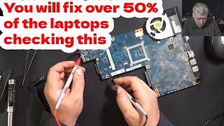 Motherboard repair tips & tricks - Toshiba C850 laptop not charging not turning on - a simple test