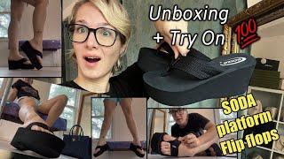 SODA platform flip flops Amazon Unboxing try on & Review