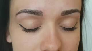 Microblading Makijaż Permanentny Brwi metoda piórkowa Porównanie Przed PO - ESTELINES Kraków