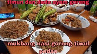 Mukbang bareng  makan nasi tiwul goreng  seporsi piring penuh amblas