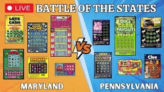 BATTLE OF THE STATESMARYLAND vs. PENNSYLVANIA LOTTERY SCRATCH OFF TICKETS