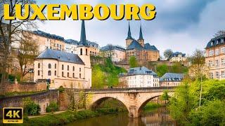 Luxembourg City in 4K  Walking Tour on a rainy day