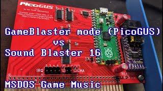 MSDOS PicoGUS in Game Blaster mode vs Sound Blaster 16
