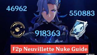 C0 F2p Neuvillette Nuke Guide  Prototype Amber  Widsith  Genshin Impact