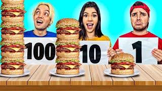 COMIENDO 100 CAPAS DE COMIDA CHALLENGE 