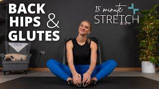 BACK HIPS & GLUTES STRETCH for flexibility and muscle recovery  Fit for YOU Fifteen