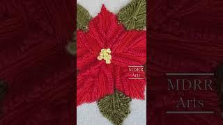 Merry Christmas Beautiful christmas flower hand embroidery  MDRR Arts