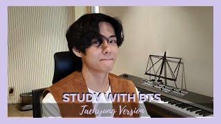 BTS Kim Taehyung V Study with Me No music typing small whispers and white noise ASMR