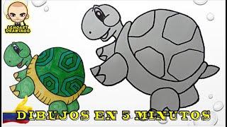 Como dibujar una tortuga en 5 minutos  Dibujos fáciles