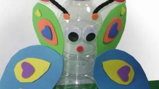 Recycled Kids Crafts Butterfly in a Bottle or a Bottle Butterfly? - EP - simplekidscrafts