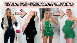 TRYING ON ALL MY PRE-PREGNANCY CLOTHING *while 8 months pregnant* 