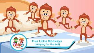 Candy Heroes - Five Little Monkeys Jumping On The Bed  Kids Music