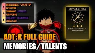 AOT Revolution Memories Full Guide Tier List  Attack On Titan Revolution Roblox