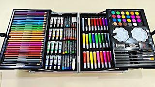 unicorn coloring art box art kit unicorn paint box stationery set unboxing and review in hindi