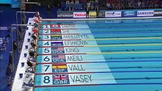 Lilly King  Womens 100m Breaststroke Final 2017 Fina Swimming World Championship Budapest