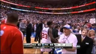 4.24.11 Louis Williams - Game Winning Pull Up Three Pointer Vs Heat Playoffs 2011