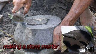 Membuat cobek batu asli secara manual making a stone mortar