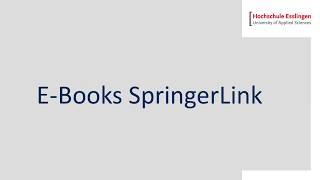 E-Books auf SpringerLinks herunterladen