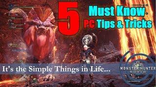 5 Tips and Tricks for Monster Hunter World on PC Gear & Decoration Loadout Item Management ect...