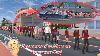 COLLECTING ALL THE NPC AND HIT BY A CAR  SAKURA SCHOOL SIMULATOR