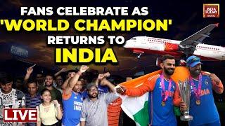 LIVE  Indias World Cup Heroes Return Home Live  Fans Excited To See T20WC Heroes