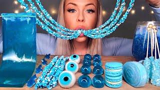 MOST POPULAR FOOD FOR ASMR *BLUE FOOD* SHEET JELLY BUTTERFLY TEA ROPE JELLY ROCK CANDY MUKBANG 먹방