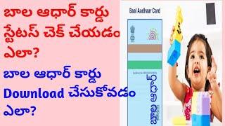 How to check status of Bala Aadhaar and download Bala Aadhaar card online 2022