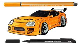 Easy Drawing Toyata Supra I Kolay Toyota Supra Çizimi I Supra Nasıl Çizilir?