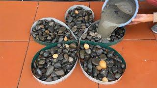 Super Ideas from Pebble Mosaic And Cement. Make  Coffee Table And Flower Pots At Home