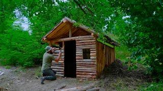 Building a Survival Dugout Shelter With Fireplace & Grass Roof - FROM SCRATCH