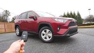 2019 Toyota Rav4 XLE Start Up Walkaround Test Drive and Review