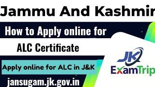 How to apply online for ALC IB Certificate  J&K  Apply online for ALC IB in J&K  2022  JANSUGAM l