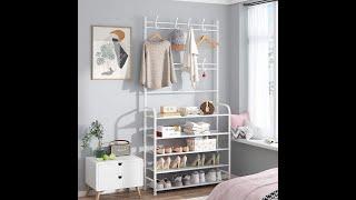 HOME CUBE Multipurpose Storage Organizer Shoes Garment Rack Coat Hanger with 45 Bottom Shelves Rack