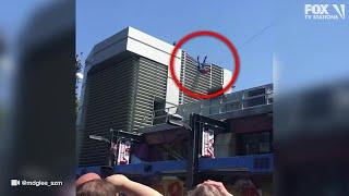 Spider-Man crashes during show at Disneylands Avengers Campus