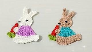 kolay tığ işi tavşan ve havuç yapımı  bebek örgü süs eğitimi easy crochet