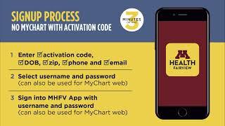 Signing up for the M Health Fairview app with an activation code