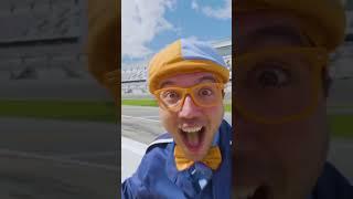 BLIPPI Becomes A REAL Racecar Driver  #shorts #blippi #real #meekah #racing #kids #driver #racecar