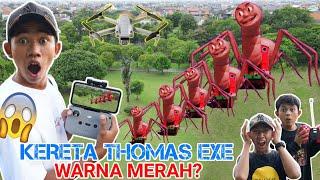 DRONE MENANGKAP NAMPAK KELUARGA KERETA THOMAS EXE WARNA MERAH?  Drama Parodi  Mikael TubeHD