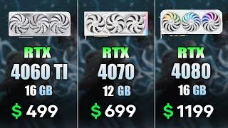 RTX 4060 Ti vs RTX 4070 vs RTX 4080  Test in 9 Games 4K Ultra