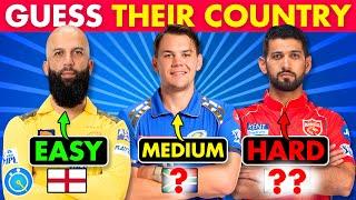 Guess The COUNTRY of IPL Players - EASY MEDIUM HARD  IPL Quiz  IPL 2024