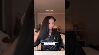 At-home silk press  straight natural hair hair routine #naturalhairstyles #silkpress #straighthair