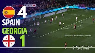  España 4-1 Georgia  EURO 2024 Highlights simulación y recreación de videojuego