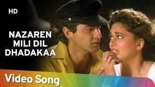 Nazrein Mili Dil Dhadka  Raja Songs  Madhuri Dixit  Sanjay Kapoor  Udit Narayan  Alka Yagnik