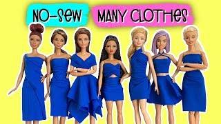 How to make a lot of clothes for your Barbie doll. No-Sew Bridesmaids